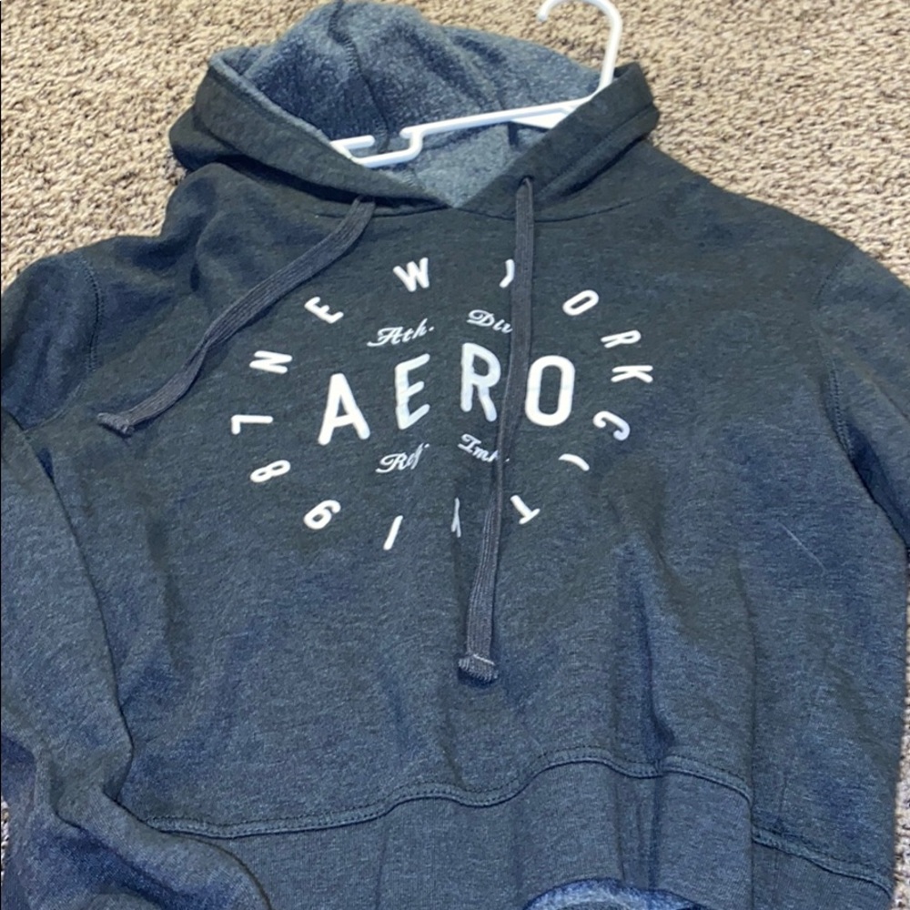 Aeropostale grey and white, cropped hoodie
